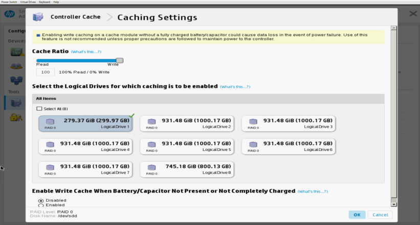 03 - P420i Caching Settings