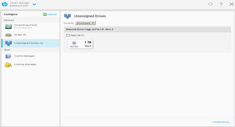P420i Disk Group Setup 1
