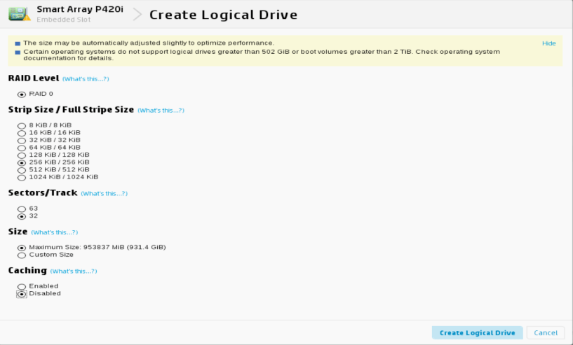 P420i Disk Group Setup 3